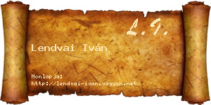 Lendvai Iván névjegykártya